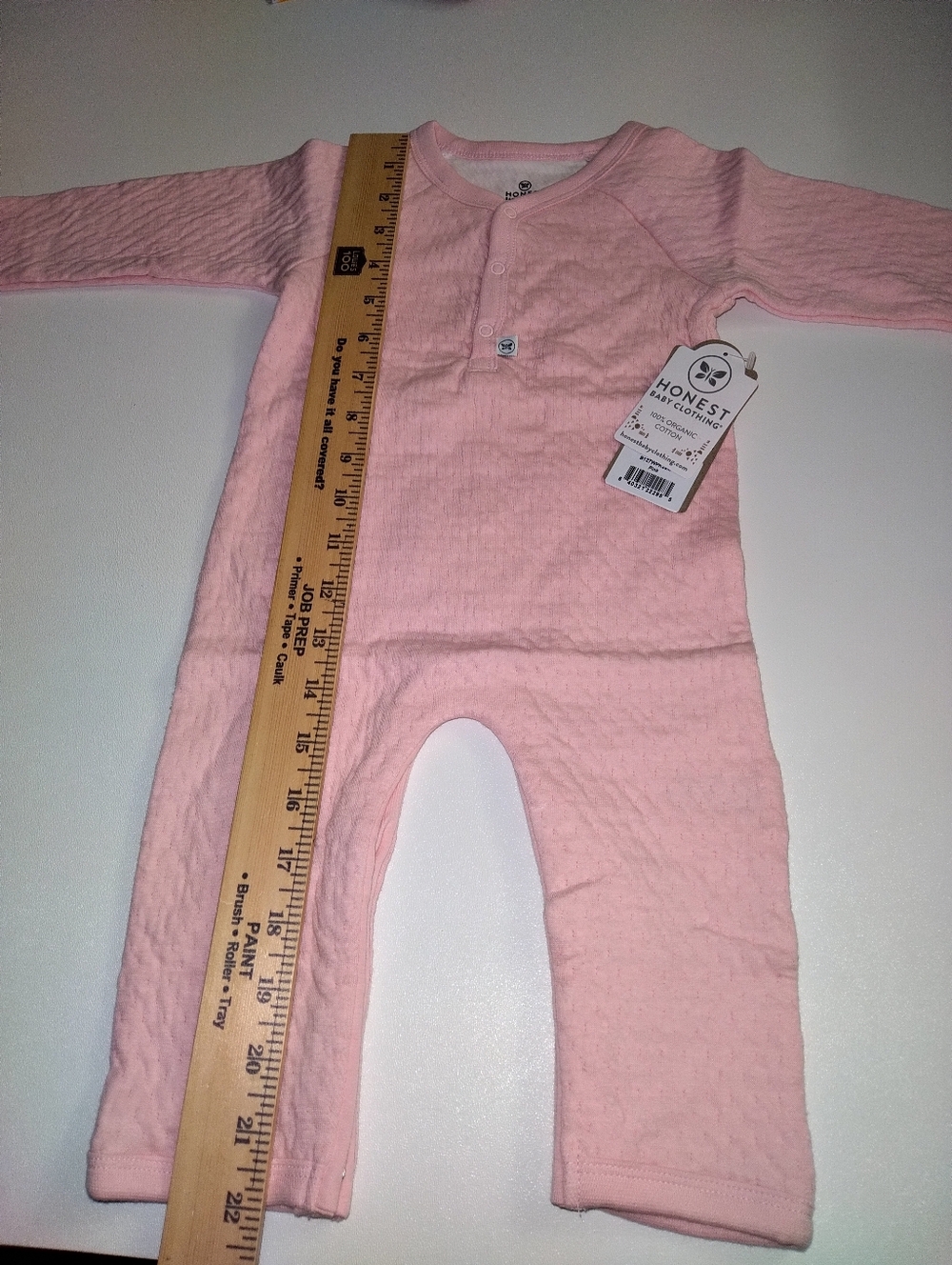 Honest Baby Company Pink Textured Baby One-Piece New 6-9 Months 100% Cotton - Picture 4 of 5